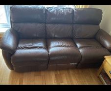 3 piece leather recliner sofa