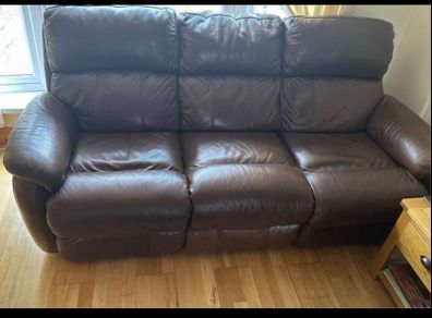 3 piece leather recliner sofa