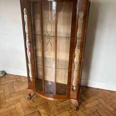 China Cabinet, slimline with bowed door