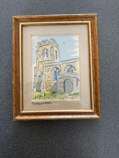 Victorian water colour & modern watercolour of Churches
