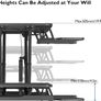 Standing Desk Converter 32in/80cm Height-Adjustable Dual Tier Workstation Ergonomic Sit-Stand for PC Laptop Keyboard Monitor Stand Compatible Up to 15kg Home Office (Black) Image 3
