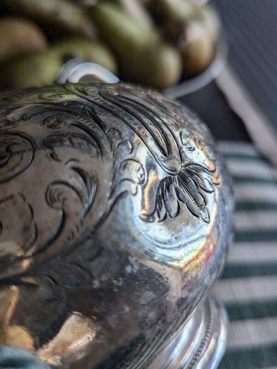 Silverware antique teapot