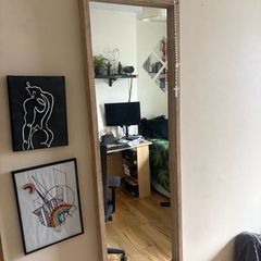 Full-Length Wall Mirror - Wood-Effect Frame