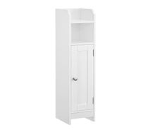 Narrow bathroom cabinet with door