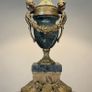 Elegant French Empire Style Green Marble and Brass Table Lamp Image 3