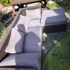 Rattan garden l shape sofa