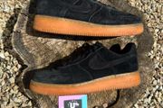 Premium Nike Air Force 1 Jaded Black Suede Gum