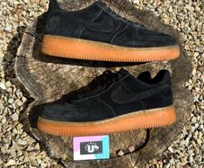 Premium Nike Air Force 1 Jaded Black Suede Gum