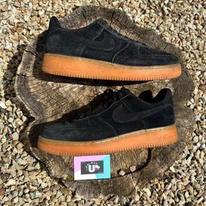 Premium Nike Air Force 1 Jaded Black Suede Gum