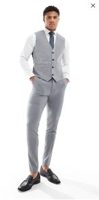 Asos 2 Piece Slim Fit Grey Suit Waist 30 Leg 30 Chest 44