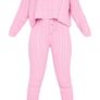 Plt pink cable knit tracksuit co ord Image 2