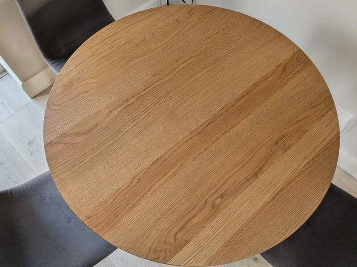 JYSK Round Dining Table - Oak & Black (Perfect Condition)
