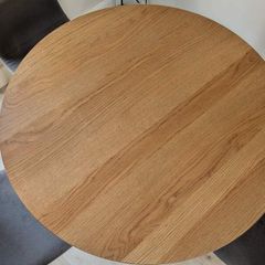 Table -JYSK Round Dining Table - Oak & Black (Perfect Condition)