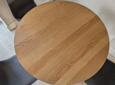 JYSK Round Dining Table - Oak & Black (Perfect Condition)