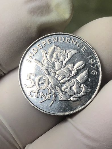 Seychelles 50 Cents 1976, Orchid - Declaration of Independence Low Mintage