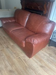 Brown Leather High-Quality Sofa for Sale