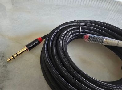 SHULIANCABLE 6.35 mm Guitar Audio Cable, Nylon Braided 6.35 mm to 6.35 mm Jack Audio Cable for Electric Guitar, Electronic Piano, Bass Amplifier, Key Instrumen etc.