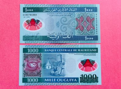 Mauritania  1000 Ouguiya  2014  Pick  19  Polymer / Plastic  ( Uncirculated )