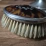Solid sterling Silver collection, Antique Inkwell, Tortoise shell brush, Silver handles items. Image 2