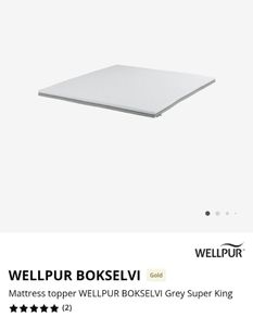 WELLPUR BOKSELVI Mattress topper Grey Super King