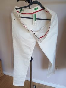 White chinos Bennetton, size 50, skinny