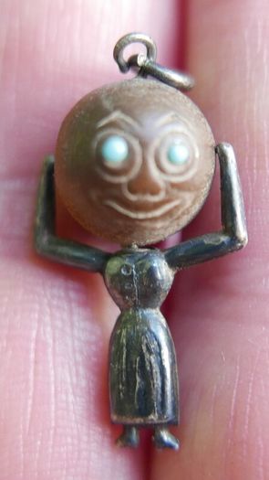 Antique 1918 WW1 Sterling Silver Fumsup Fums Up Touch Wood Wud Good Luck Lucky Charm Fob