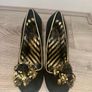 Korky's Women's Black Heels with Gold Detail - Size UK 4 Image 2