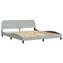 Bed Frame "Dover" Light Grey 180x200 cm Super King Velvet Image 3