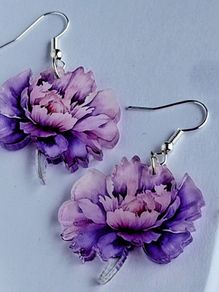 Morning Lilac Peony Earrings