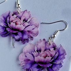 Morning Lilac Peony Earrings