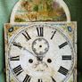 Antique Hand Painted Enamel Clock Face- Victorian Salvaged Grandfather Clock ( complete, looks like it's working) Image 3