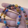 Vintage Venetian Style Tiny Floral Glass & Old Brass Beads Necklace 24 inches Image 5