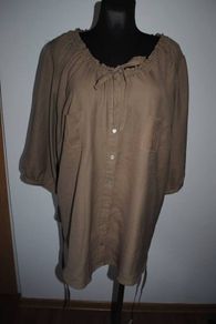 Jeffrey and Paula Dark beige plus size blouse size UK24 EU52 Postage included
