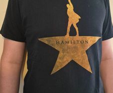 Hamilton T-shirt and pencil case/makeup bag