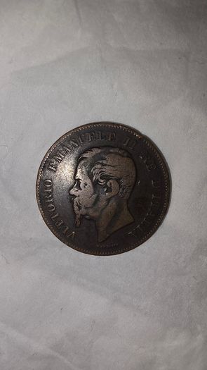 1867 Italian 5 Centesimi M mint Mark