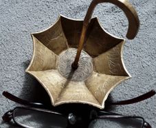 Brass coin/ trinket umbrella dish