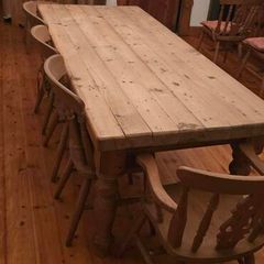 Large Solid Pine Farmhouse Table
