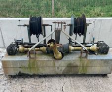 Twin power washer with built in tank frame