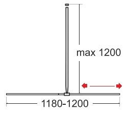 BESCO Sliding Walk-In Shower Enclosure Chrome 120X200cm