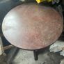 Round pedestal side table - dark wood finish Image 2