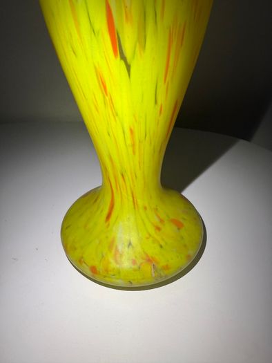 Pair of French Art Deco Mottled Glass Vases - Legras Style, 32.5cm