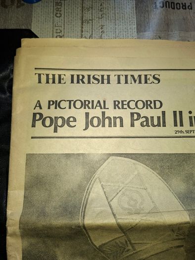 The Irish Times Newspaper Pope John Paul II in Ireland, covering his historic 1979 pastoral visit, Postage Available or Collection