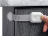 Child Safety Strap Locks for Cupboards, Fridge, Cabinets, Drawers, Dishwasher, Toilet, 3M Adhesive No Drilling (4 Pack)
