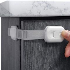 Child Safety Strap Locks for Cupboards, Fridge, Cabinets, Drawers, Dishwasher, Toilet, 3M Adhesive No Drilling (4 Pack)