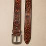 Unisex Genuine Leather Belt Vintage Embossed Design with Antique Buckle Casual & Formal Waist Belt Image 10