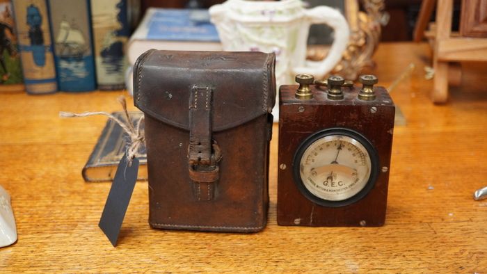 Antique G.E.C. Galvanometer with Leather Case