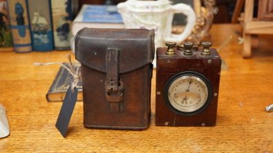 Antique G.E.C. Galvanometer with Leather Case