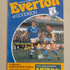 Old Everton programme signed by two of the team
