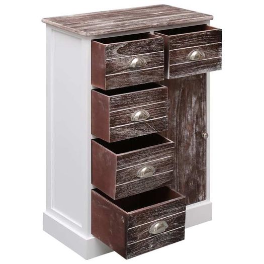 Sideboard with 10 Drawers Brown 113x30x79 cm Wood