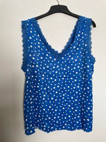 Dunnes Satin Lace Camisole top polka dot size 18 - new